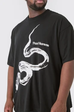 Plus Pour Homme Snake Graphic Oversized T-shirt | UK^boohooMAN Discount