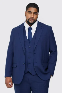 boohooMAN Plus Regular Fit Suit In Navy | UK| Sets & Co-Ords