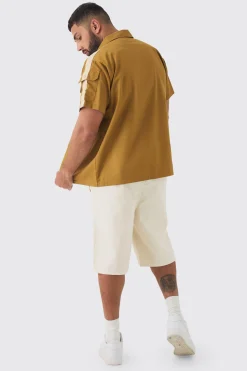 boohooMAN Plus Regular Panel Twill Shirt | UK| Shirts