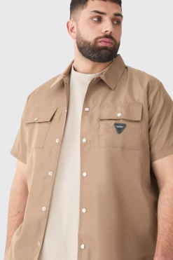 boohooMAN Plus Regular Patch Pocket Nylon Man Overshirt | UK| Shirts