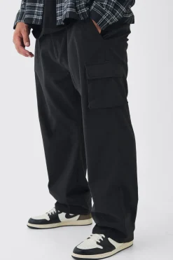 boohooMAN Plus Relaxed Fit Fixed Waist Cargo Trousers | UK| Trousers|Cargos
