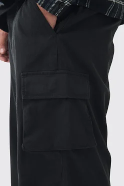 boohooMAN Plus Relaxed Fit Fixed Waist Cargo Trousers | UK| Trousers|Cargos