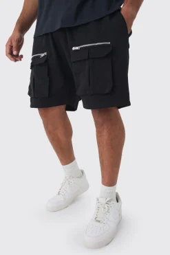 boohooMAN Plus Relaxed Fit Utility Jersey Short | UK| Shorts