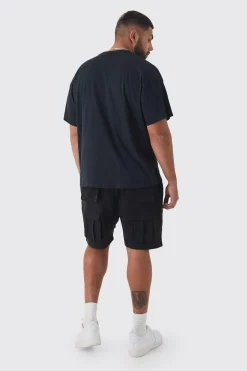 boohooMAN Plus Relaxed Fit Utility Jersey Short | UK| Shorts