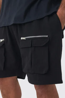 boohooMAN Plus Relaxed Fit Utility Jersey Short | UK| Shorts