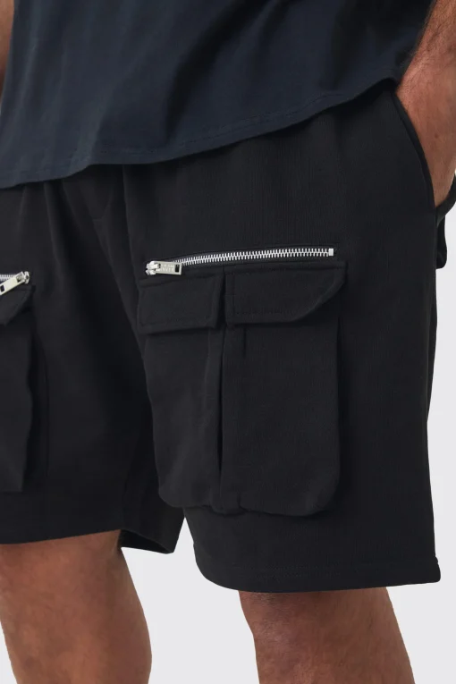 boohooMAN Plus Relaxed Fit Utility Jersey Short | UK| Shorts