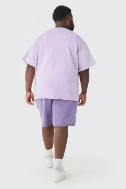 boohooMAN Plus Relaxed Moto Puff Print Washed Shorts | UK| Shorts