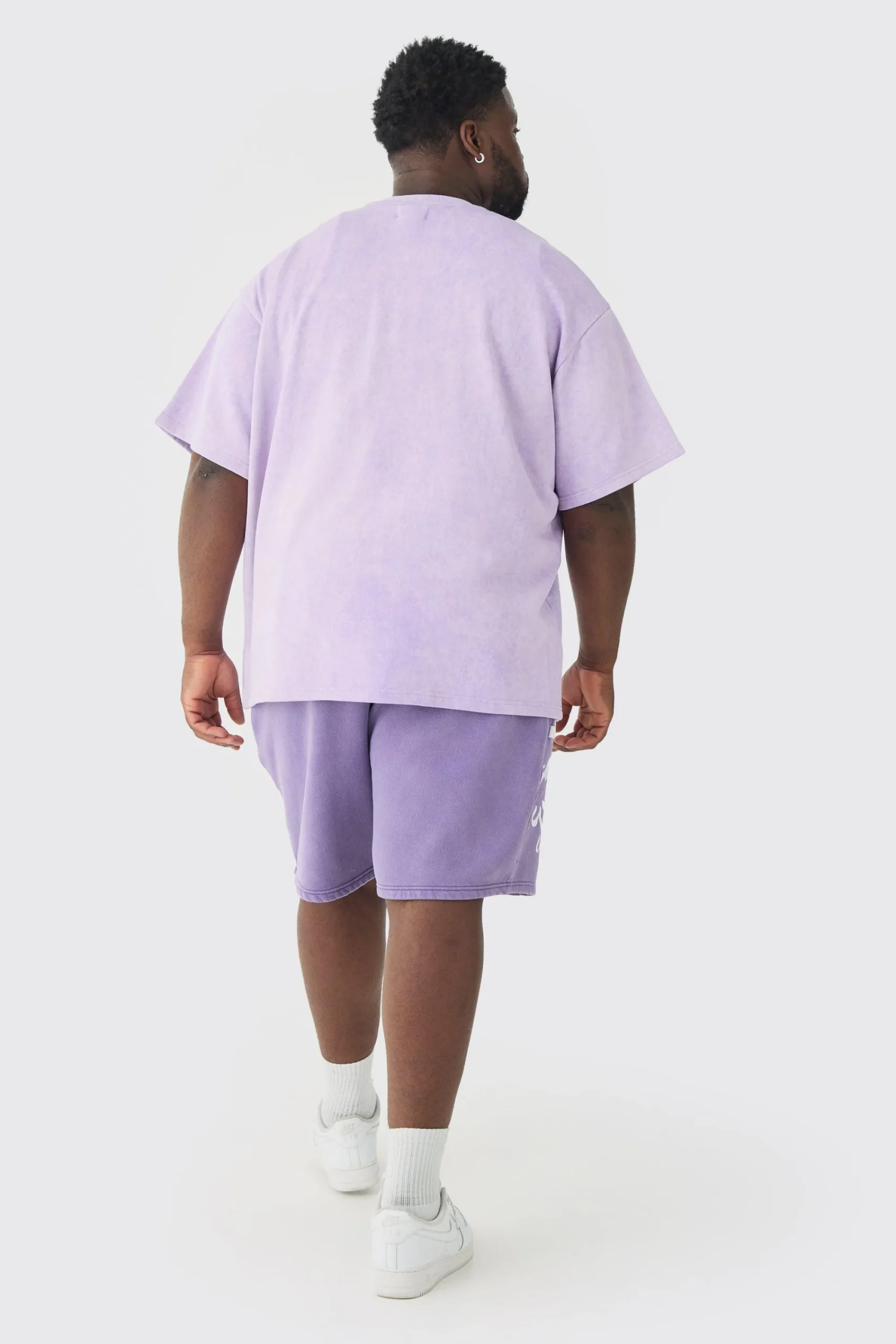 boohooMAN Plus Relaxed Moto Puff Print Washed Shorts | UK| Shorts