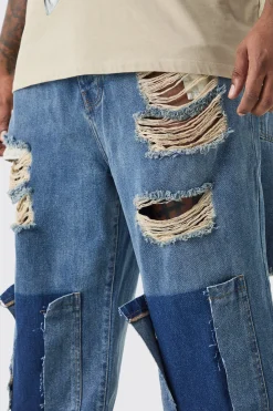 boohooMAN Plus Relaxed Rigid Distressed Jeans | UK| Jeans
