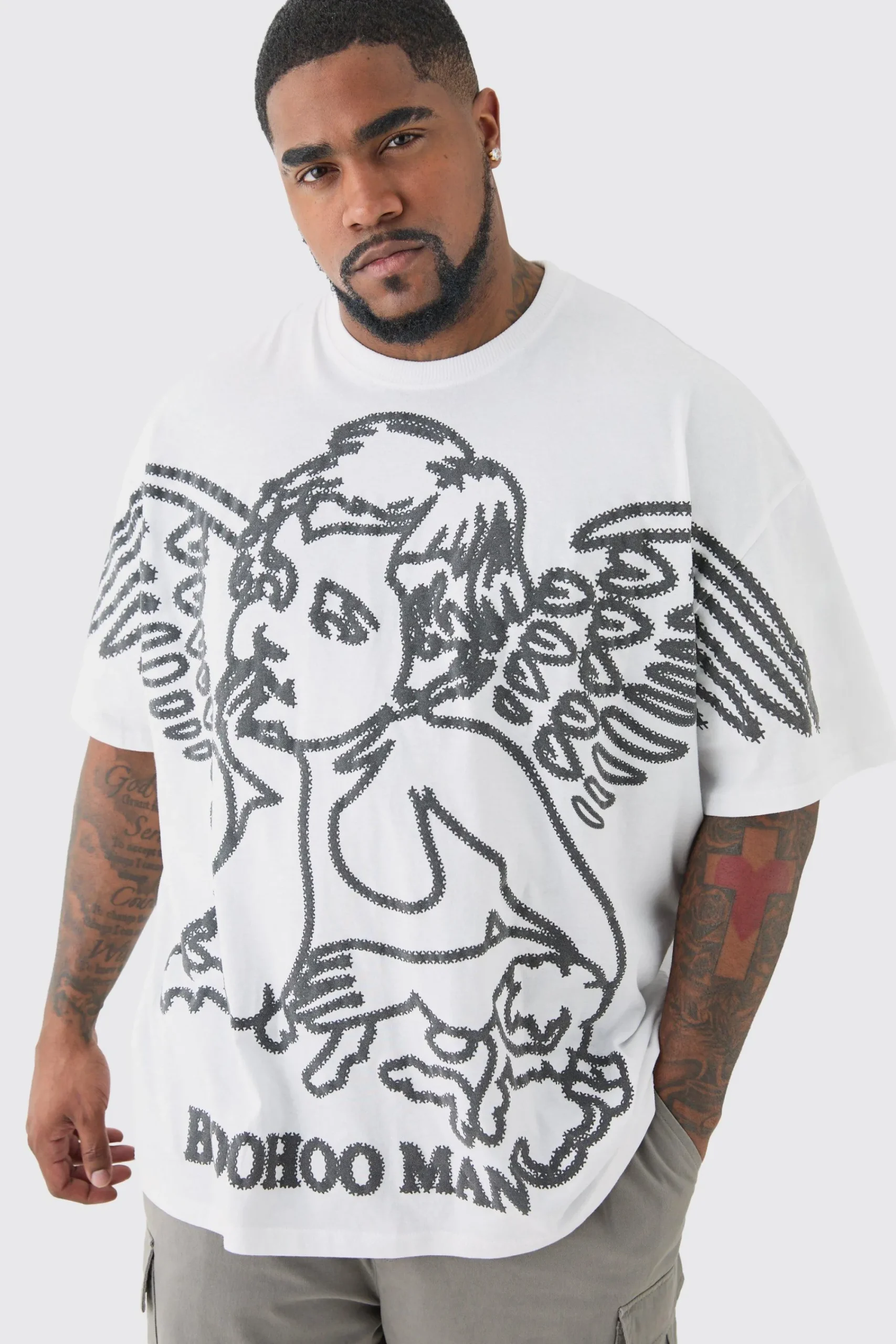 Plus Renaissance Flock Graphic T-shirt In | UK^boohooMAN Hot