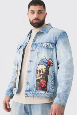 boohooMAN Plus Renaissance Panel Denim Jacket | UK| Coats & Jackets