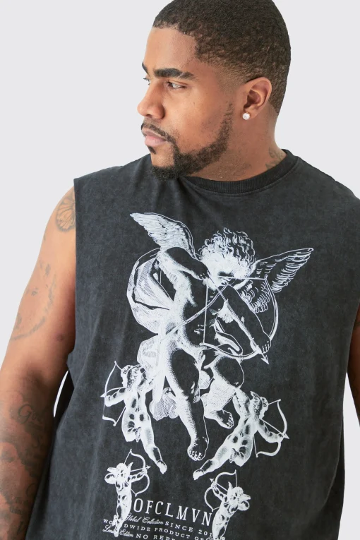 Plus Renaissance Tank In Acid Wash | UK^boohooMAN Hot