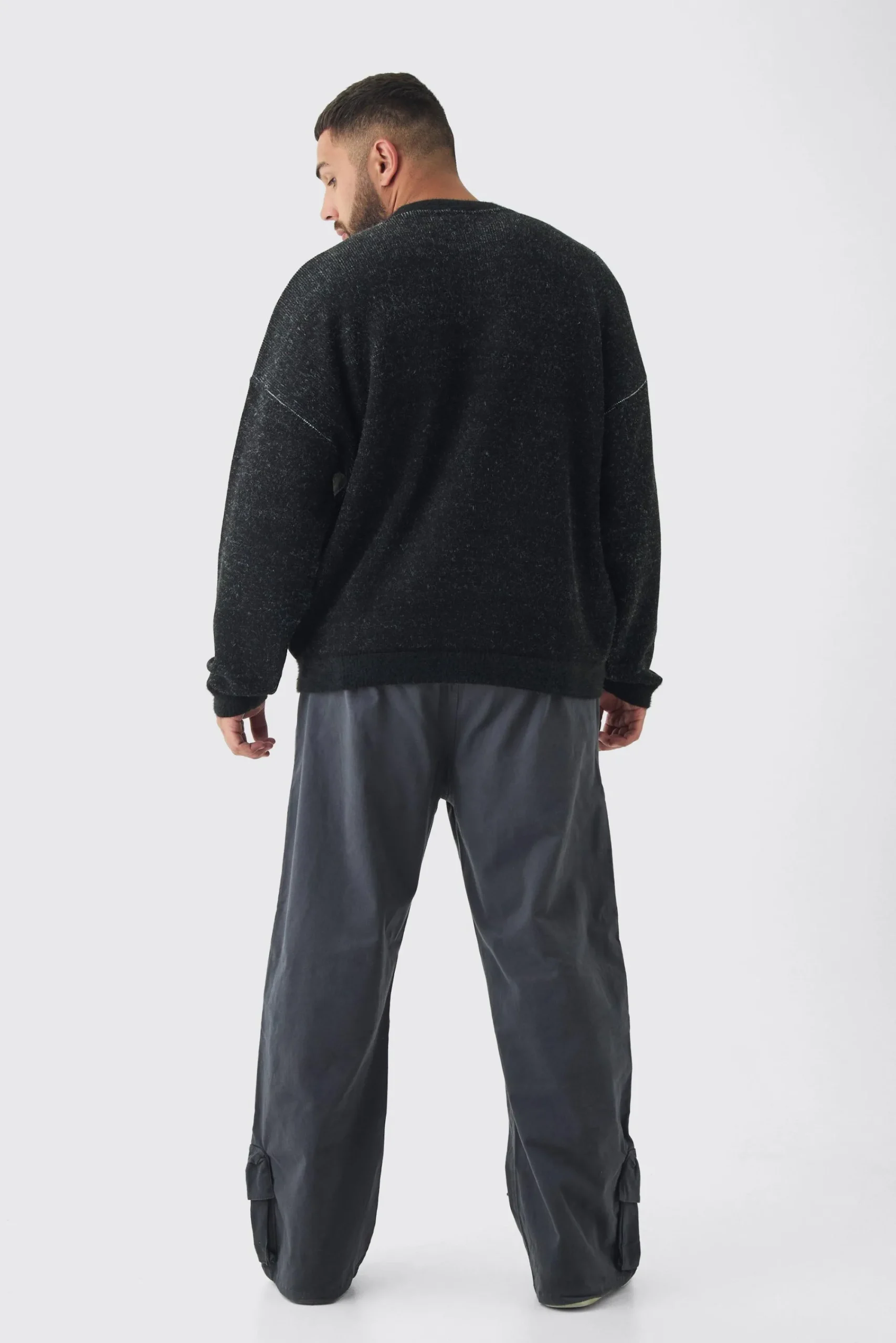 boohooMAN Plus Rib Cage Oversized Knitted Jumper | UK| Knitwear