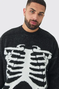 boohooMAN Plus Rib Cage Oversized Knitted Jumper | UK| Knitwear