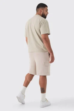 boohooMAN Plus Scuba Relaxed Cargo Shorts | UK| Shorts