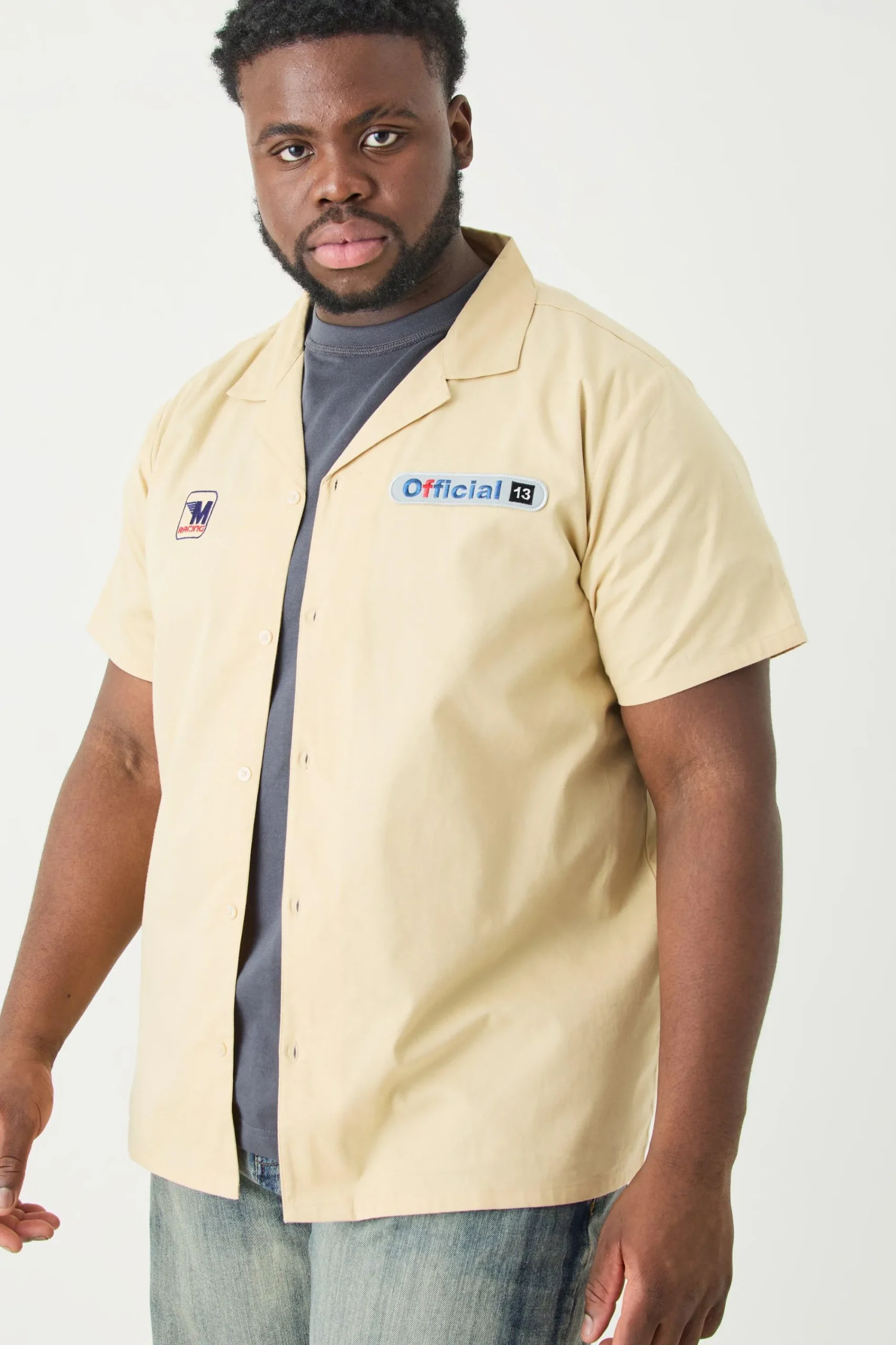boohooMAN Plus Short Sleeve Twill Moto Shirt | UK| Shirts