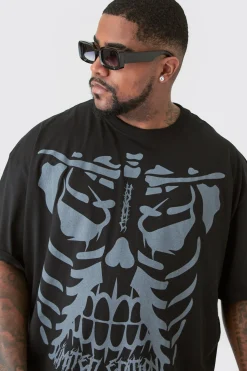 Plus Skeleton Graphic T-shirt In | UK^boohooMAN Clearance