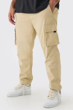 boohooMAN Plus Skinny Fit Elasticated Waist Cuffed Cargo Trousers | UK| Trousers|Cargos