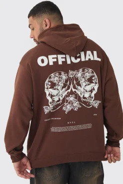 boohooMAN Plus Skull Back Print Oversized Hoodie | UK| Hoodies & Sweatshirts