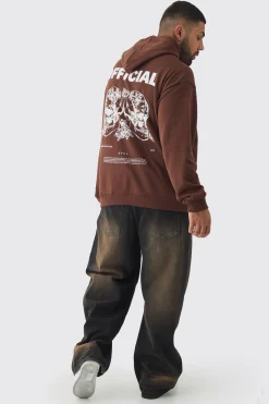 boohooMAN Plus Skull Back Print Oversized Hoodie | UK| Hoodies & Sweatshirts