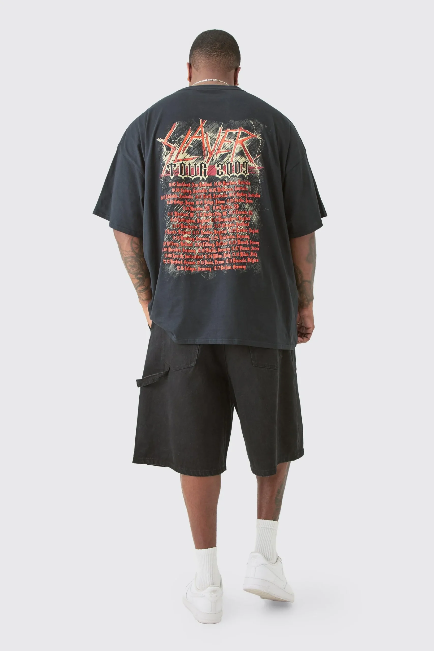 Plus Slayer License Front & Back Print T-shirt | UK^boohooMAN Hot