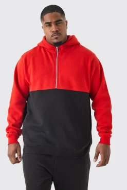 boohooMAN Plus Slim Fit Colour Block Half Zip Tracksuit | UK| Tracksuits|Hoodies & Sweatshirts