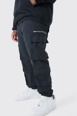 boohooMAN Plus Slim Fit Cuffed Cargo Trousers | UK| Trousers|Cargos