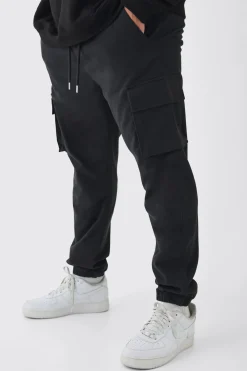 boohooMAN Plus Slim Fit Elasticated Waist Cuffed Cargo Trousers | UK| Trousers|Cargos