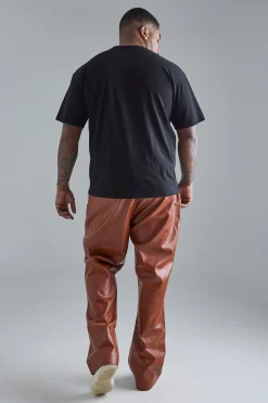 boohooMAN Plus Slim Flare PU Tailored Trouser | UK| Suits & Tailoring