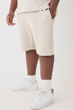 boohooMAN Plus Slim Interlock Pintuck Short | UK| Shorts