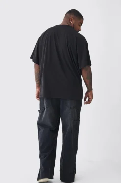 Plus Star Balaclava Graphic Oversized T-Shirt | UK^boohooMAN Sale