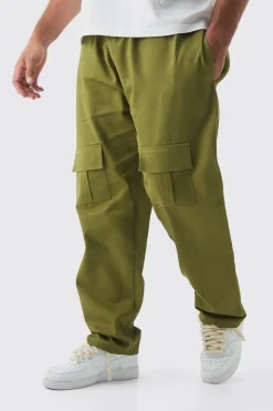 boohooMAN Plus Straight Fit Front Pocket Twill Overdyed Cargo Trouser | UK| Trousers|Cargos