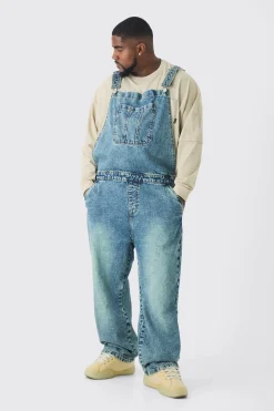 boohooMAN Plus Straight Leg Dungaree | UK| Trousers|Jeans