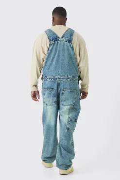 boohooMAN Plus Straight Leg Dungaree | UK| Trousers|Jeans