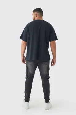 boohooMAN Plus Stretch Skinny Fit Cargo Jean | UK| Trousers|Jeans