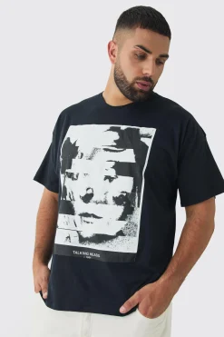 Plus Talking Heads License Print T-shirt | UK^boohooMAN New