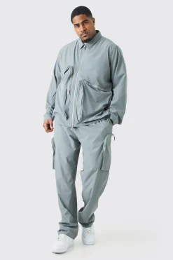 boohooMAN Plus Technical Stretch Harrington Asymmetrical Jacket | UK| Coats & Jackets