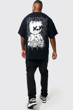 Plus Teddy Back Print T-shirt | UK^boohooMAN Best