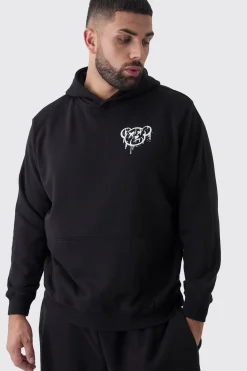 boohooMAN Plus Teddy Puff Print Hoodie | UK| Hoodies & Sweatshirts