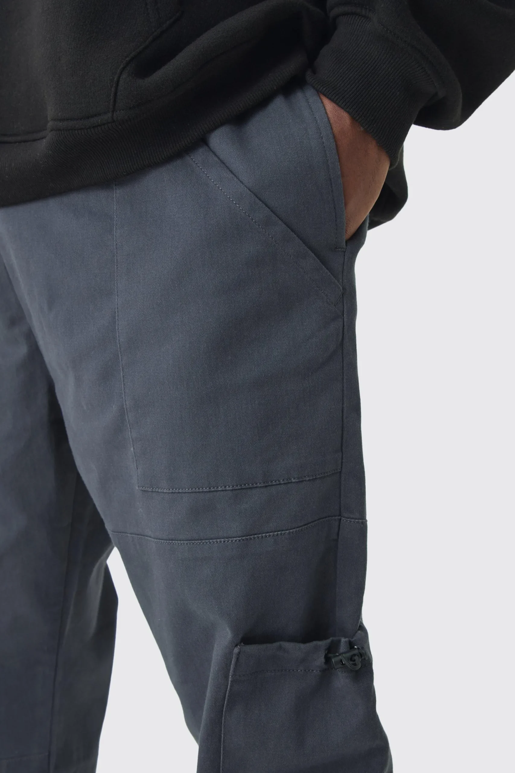 boohooMAN Plus Toggle Detail Slim Fit Cargo Joggers | UK| Trousers|Cargos