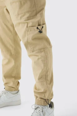 boohooMAN Plus Toggle Detail Slim Fit Cargo Joggers | UK| Trousers|Cargos