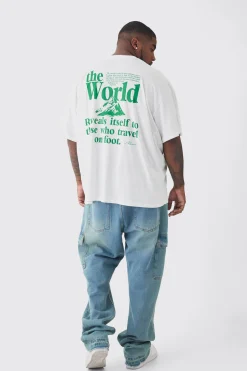 Plus Travel Back Print Graphic T-Shirt | UK^boohooMAN Outlet