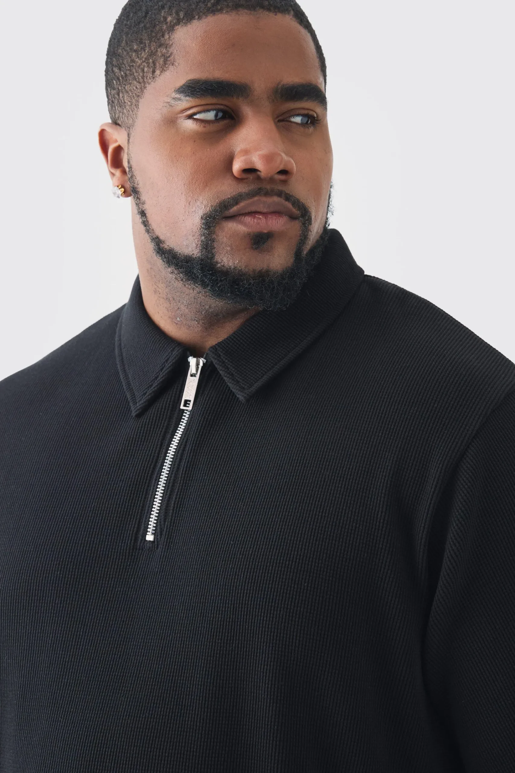 Plus Waffle Polo | UK^boohooMAN New