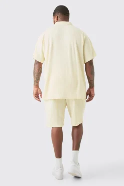 boohooMAN Plus Waffle Polo & Short Set | UK| Sets & Co-Ords