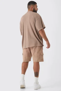 boohooMAN Plus Washed Relaxed Jersey Cargo Shorts | UK| Shorts