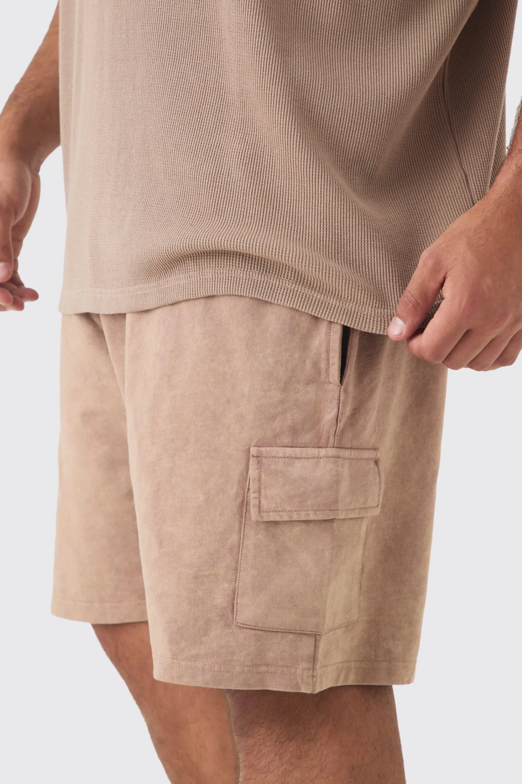boohooMAN Plus Washed Relaxed Jersey Cargo Shorts | UK| Shorts
