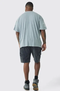 boohooMAN Plus Washed Relaxed Jersey Cargo Shorts | UK| Shorts