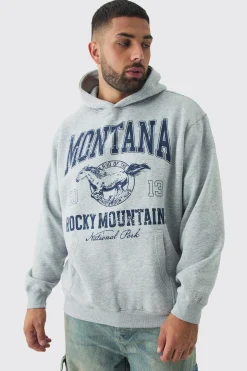 boohooMAN Plus Western Varsity Oversized Hoodie | UK| Hoodies & Sweatshirts