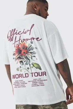 Plus World Tour Extended Neck Oversized T-Shirt | UK^boohooMAN Clearance