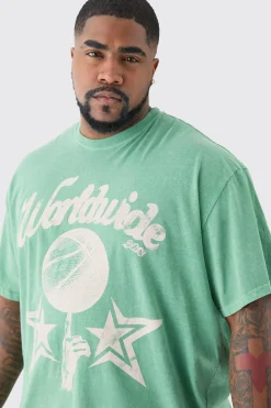 Plus Worldwide Baseball T-shirt In | UK^boohooMAN Sale